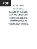 Examen de Geografía