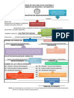 Ejemplo de Como Llenar El Formulario de Equivalencia (Carrera de Derecho Pensum Vigente)