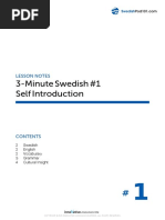 3-Minute Swedish #1 Self: Lesson Notes