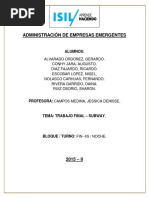 Trabajo Final - Adm. Empresas Emergentes Subway