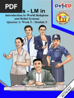 Introduction To World Religions and Belief Systems Quarter 1: Week 5 - Module 5