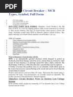 Miniature Circuit Breaker - MCB Types, Symbol, Full Form
