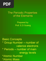 The Periodic Properties of The Elements