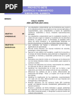 Proyecto Siete Científico Y Humanístico: Grado: Ciclo: Costa AÑO LECTIVO (2021-2022)