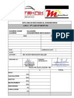 Diploma in Mechanical Engineering LAB 3-2 Law of Newton