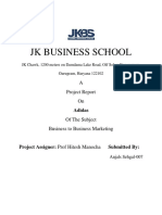 JK Business School: A Project Report On