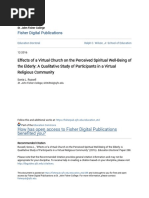 Effects of A Virtual Church On The Perceived Spiritual Well-Being