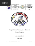 Grade 10: Mathematic S Module 4