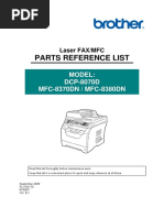 Parts Reference List: Model: DCP-8070D MFC-8370DN / MFC-8380DN