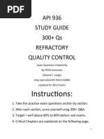 API 936 Study Guide 300+ Qs Refractory Quality Control: Instructions