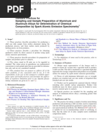 Sampling and Sample Preparation of Aluminum and Aluminum Alloys For Determination of Chemical Composition by Spark Atomic Emission Spectrometry