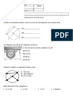 1 Avaliação de GEOMETRIA Do 3° Bimestre 7 Ano