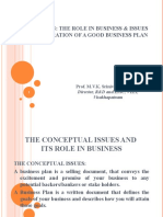 Business Plan: The Role in Business & Issues in The Preparation of A Good Business Plan