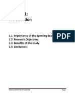 1.1 Importance of The Spinning Sector 1.2 Research Objectives 1.3 Benefits of The Study 1.4 Limitations