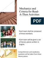 Mechanics and Criteria For Read-A-Thon Activities