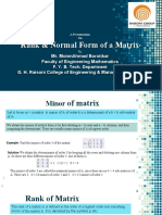 Rank & Normal Form of Matrix