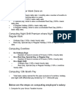 Computing Pay For Work Done On: Below Are The Steps On Computing Employee's Salary