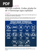 Star Sign Symbols: Zodiac Glyphs For All 13 Horoscope Signs Explained