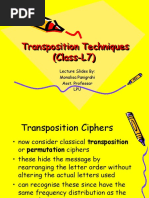 Transposition Techniques (Class-L7)