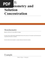 Topic 1 Stoichiometry and Solution Concentration