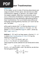 Linear Transformations: Definitions