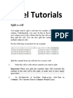 Excel Tutorials: Split A Cell