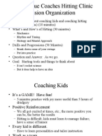 Little League Coaches Hitting Clinic Session Organization