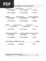 At The Pictures.: Past Simple, Past Continuous Exercise 1