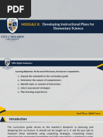 Module 8 - Developing Instructional Plans For Elementary Science