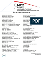 Listado de Productos ESPAÑOL