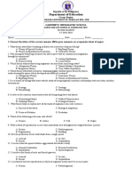 Department of Education: I. Choose The Letter of The Correct Answer. Write Your Answers On A Separate Sheet of Paper