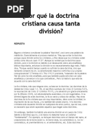 ¿Por Qué La Doctrina Cristiana Causa Tanta División