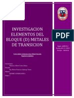 Investigacion Elementos Del Bloque (D) Metales de Transicion