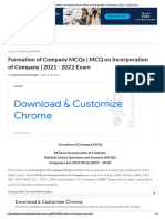 Formation of Company MCQs - MCQ On Incorporation of Company - 2021 - 2022 Exam