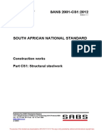 SANS 2001-CS1:2012: Construction Works Part CS1: Structural Steelwork