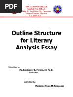 Outline Structure For Literary Analysis Essay