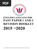 0500 English Revision Booklet