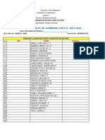 Laguindingan National High School: Grade 9-Modesty Lists of Learners For S.Y. 2021-2022