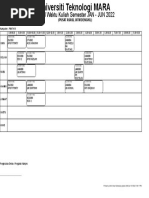 Jadual Waktu Kuliah Semester JAN - JUN 2022: (Pusat Asasi, Uitm Dengkil)