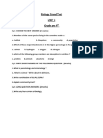 Biology Grand Test Unit 1 Grade Pre 9