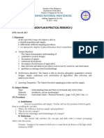 Indahag National High School: Lesson Plan in Practical Research 2