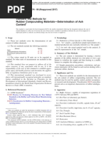 Rubber Compounding Materials-Determination of Ash Content: Standard Test Methods For