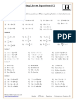 Algebra - Equations.solving Linear Equations (C) .US