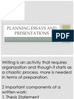 Planning Essays and Presentations