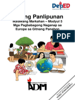 Araling Panlipunan: Ikalawang Markahan - Modyul 5 Mga Pagbabagong Naganap Sa Europe Sa Gitnang Panahon