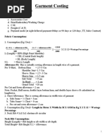 Garment Costing: Variable Function