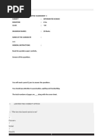 Foramtive Assessment - I Subject: Intergrated Science Duration: 2 Hrs Class: Viii Maximum Marks: 20 Marks Name of The Candidate