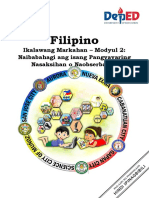 FILIPINO 5 Q2 Mod2 Naibabahagi Ang Isang Pangyayaring Nasaksihan o Naobserbahan FINAL VERSION