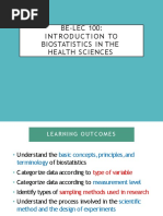 Intro To Biostat in The Health Sciences