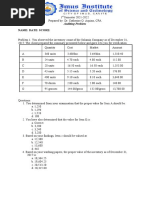 Audit of Inventory 2021 - Exam